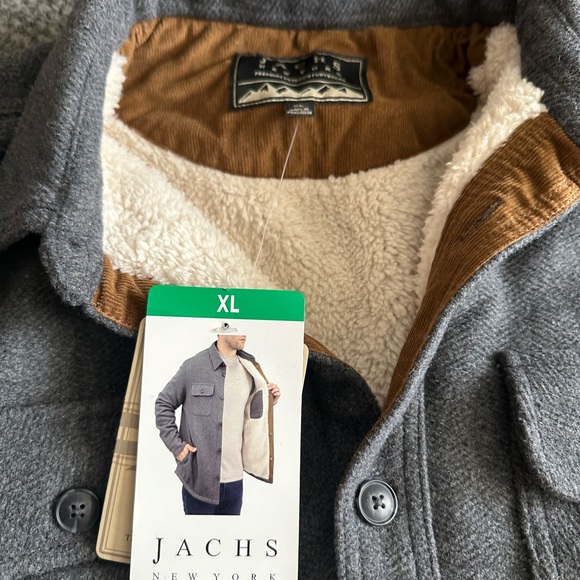 Jachs New York Men’s Grey Sherpa Lined Wool Blend Jacket XL - Picture 4 of 7